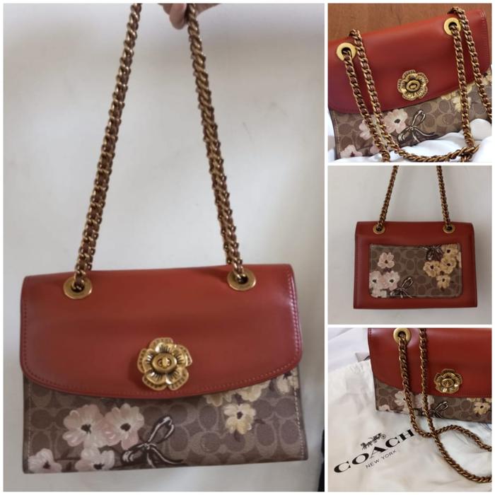 [PRELOVED] Coach 54649 Parker In Signature Canvas With Prairie Floral Print