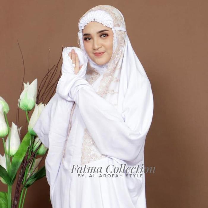 Mukenah Lajuran Terusan Dewasa Aplikasi Krisdayanti Renda Brukat