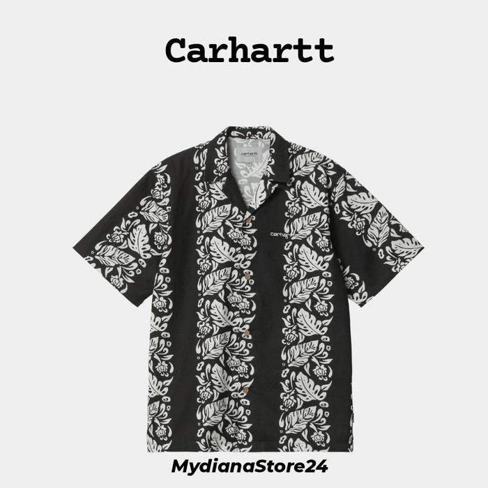 CARHARTT WIP - CARHARTT S/S FLORAL SHIRT - FLORAL STRIPE BLACK WAX