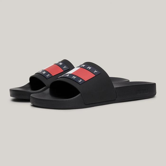 SANDAL SLOP TOMMY JEANS BLACK ORIGINAL AUTHENTIC
