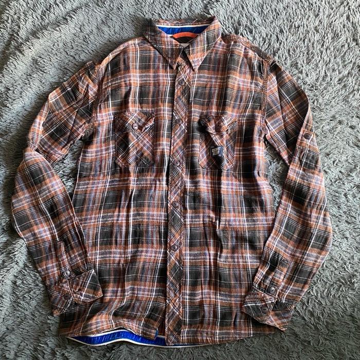 Preloved Flanel Kemeja Unisex Pria Wanita Kotak Coconut Island Shirt