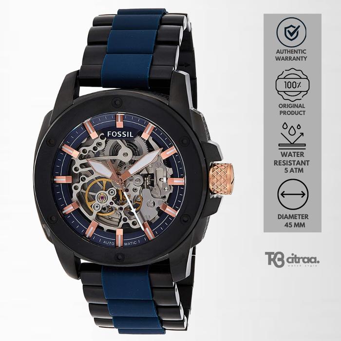 Jam Tangan Fossil Pria Modern Machine Automatic Sporty Mewah Original ME3133