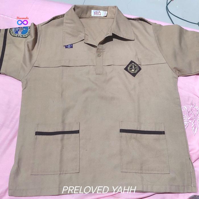 Baju PRELOVED Seragam Atasan PRAMUKA Siaga  SD, Lengan Pendek Ukuran 13,5