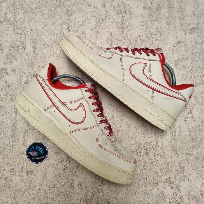 Nike AF1 White Red Low Men's Womens