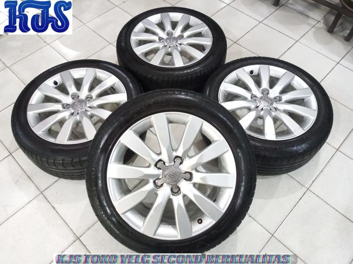 VELG OEM AUDI RING 17 PCD 5X112 LEBAR 6 RATA OFFSET 47 WARNA SILVER + BAN 245 45 R17 COCOK BANGET BU
