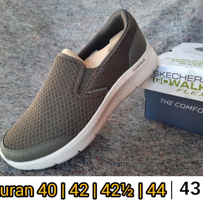 sepatu slipon pria skechers original asli ori warna coklat go walk flex request