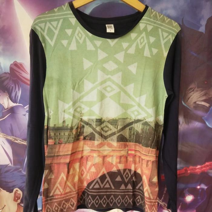Graniph Mega Print Graphic Longsleeve Kaos Lengan Panjang Original Second Japan Korea Brand Vintage 