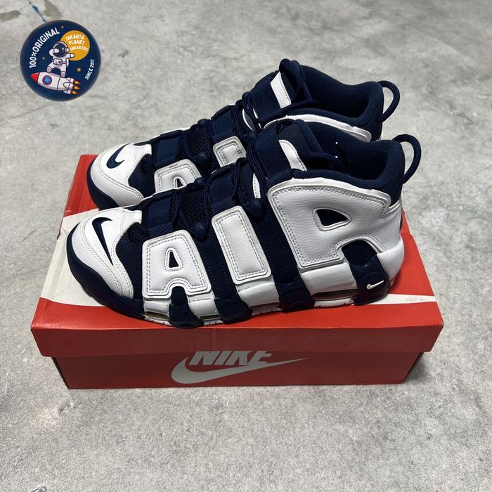 Nike Air More Uptempo 96 Pippen Olympic 2016 "White/Midnight Navy/Metallic Gold" Original BNIB
