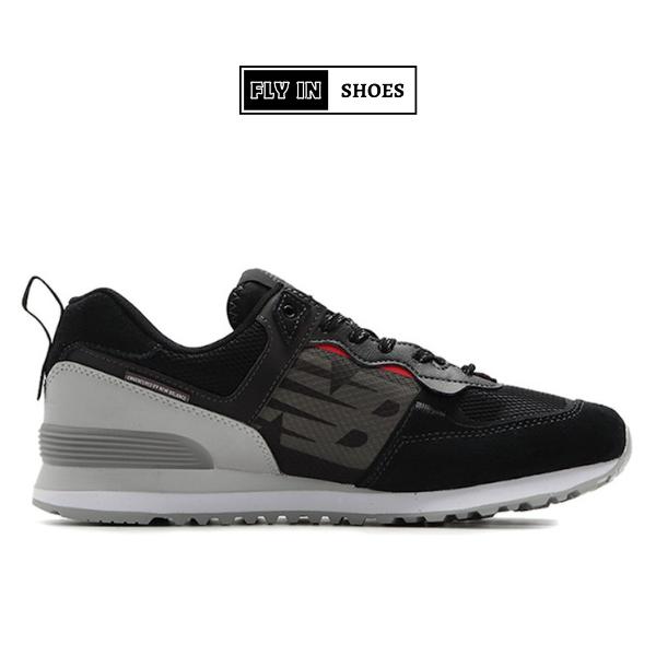 Sepatu New Balance 574 Black Grey Red Original