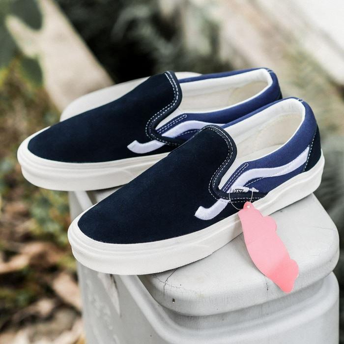 VANS SLIP ON SIDE STRIPE NAVY ORIGINAL