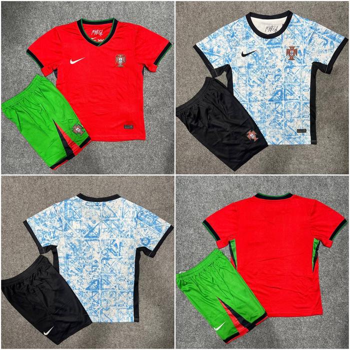 Setelan Bola Anak Portugal Kids Set Jersey Portugal Baju Bola Anak Portugal Kaos Bola Anak Portugal 