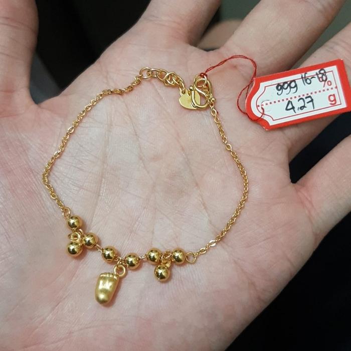 Gelang rantai emas 24k kaki bayi