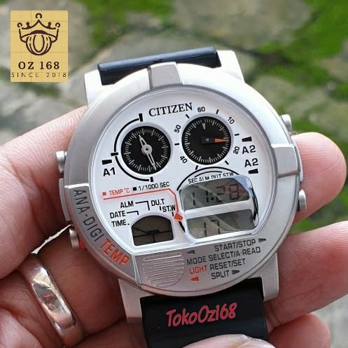 CITIZEN × BEAMS ROUND FACE PANDA DIAL ANA-DIGI TEMP JAPAN MOV'T JDM Exclusive Limited Discontinued
