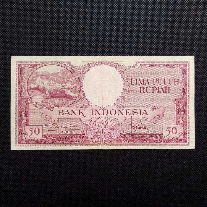 Uang Kertas 50 Rupiah Seri Hewan Buaya 1957 -0628