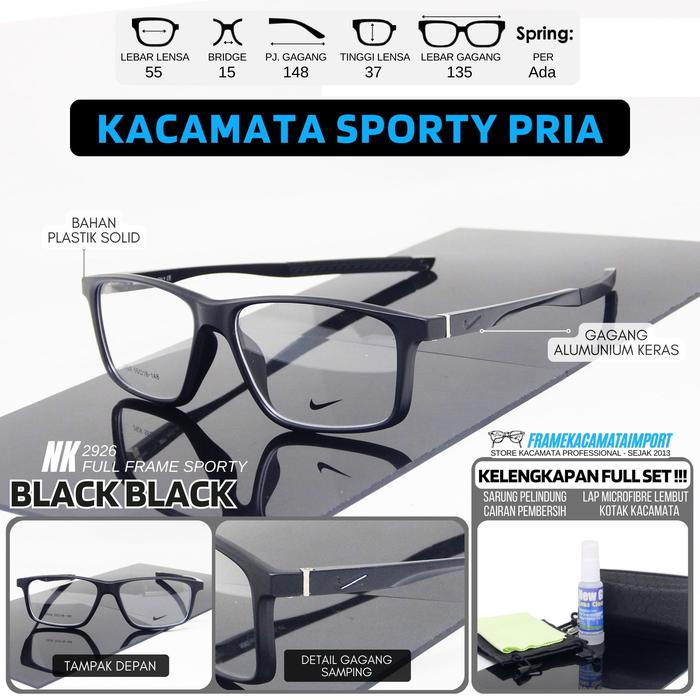 Frame Kacamata Minus Sporty Plastik Kaca Mata Sporty Kasual