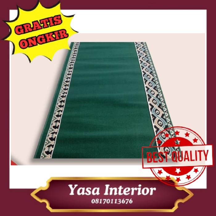 Karpet Masjid Tebal 8mm Medeena Meteran / Karpet Sajadah - Hijau Polos