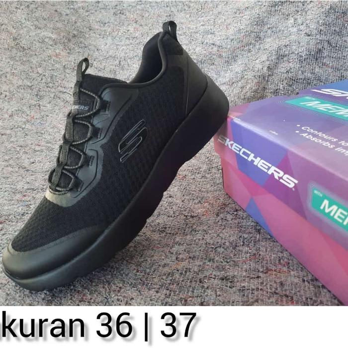 sepatu skechers original hitam polos skechers full black original