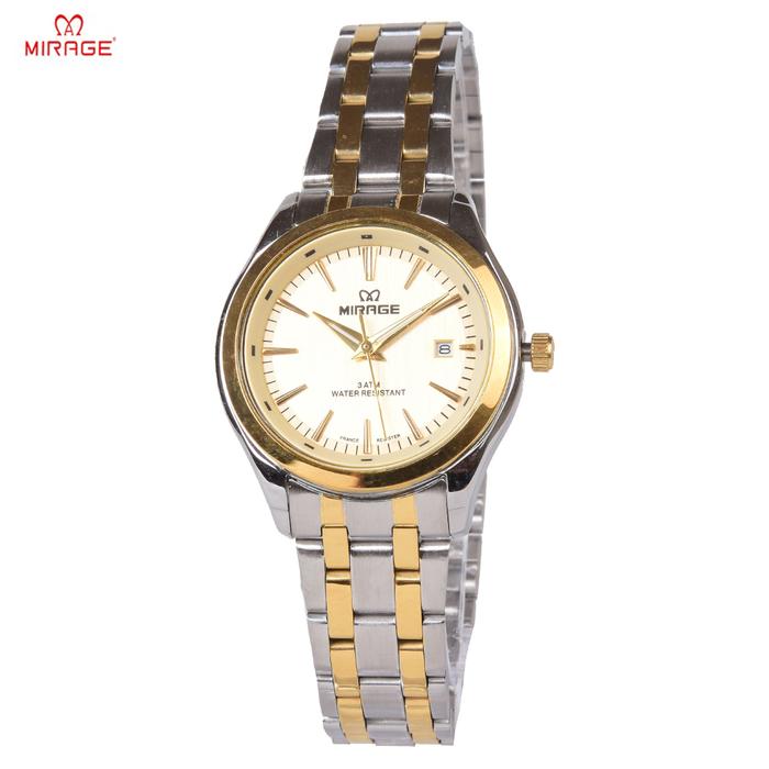 Mirage 8754L Jam Tangan Analog Wanita - Silver Gold Dial