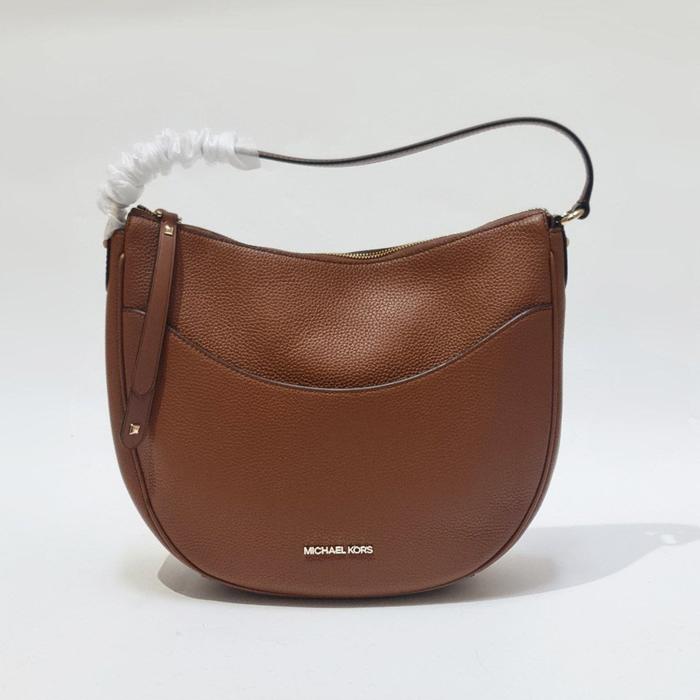 MK Dover Half Moon Leather Shoulder Bag Luggage