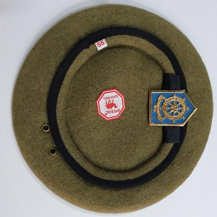 Baret Camel Pol pp Segilima Cor Dan Emblem  | Baret Camel Army | Topi Baret Unta Merah