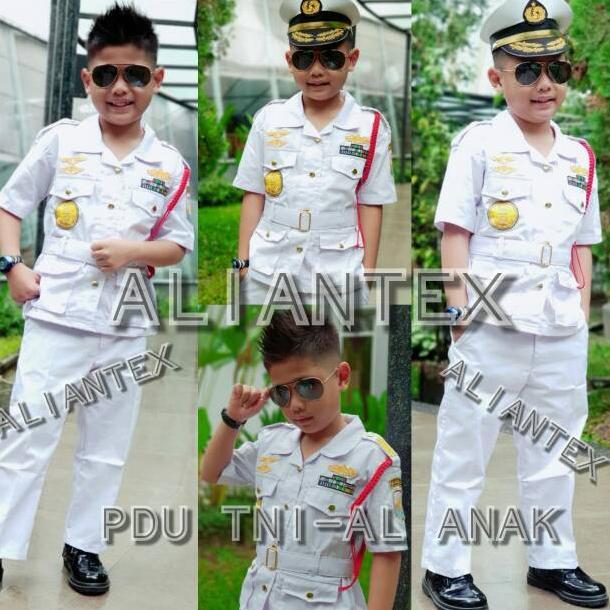 PDU TNI-AL (SABUK) TANGAN PENDEK /BAJU PROFESI ANAK/ KOSTUM ANAK/BAJU KARNAVAL ANAK