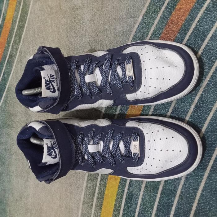 Sepatu Nike AF1 Mid White Navy