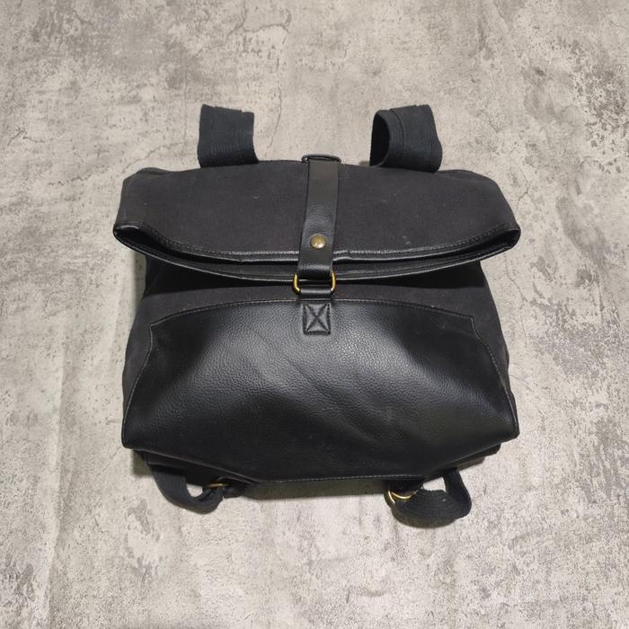 tas ransel daypack canvas hitam bekas