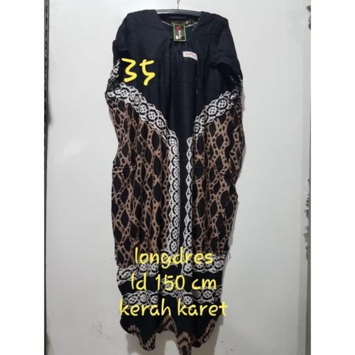 Daster Jumbo Kalong Lowo Kencana Ungu Label Hitam LD 140 - 150