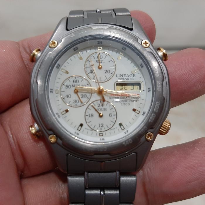 Casio Lineage Titanium LIS-001 Japan Jam Tangan Pria Mulus Rare Chronograph Digital Unik Murah No Se