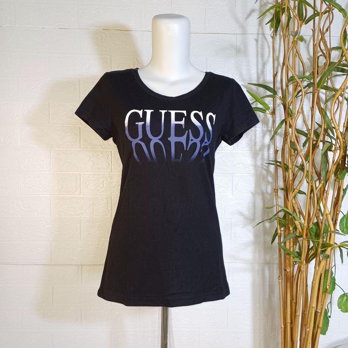 KAOS GUESS JEANS ORIGINAL, SIZE S (SECOND BRANDED) HITAM, TS0476
