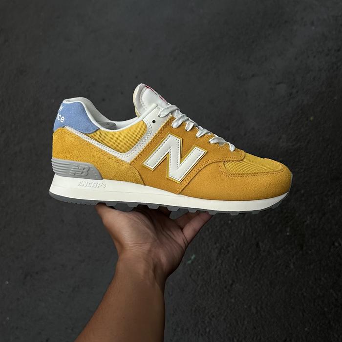 Sepatu sneakers new balance 574 encap yellow light blue 100% legit