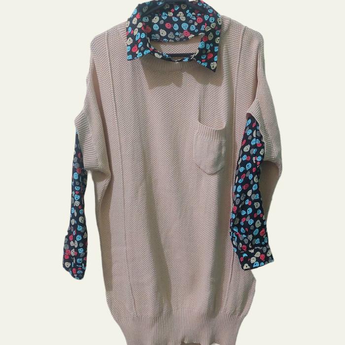 Sweater  Wanita Thrift Bahan Rajut / Sweater Kerah / Sweater Cantik / Sweater Jumbo