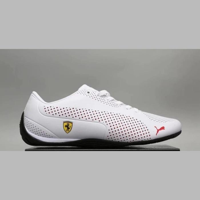 SEPATU PUMA SCUDERIA FERRARI DRIFT CAT 5 - WHITE/BLACK RED