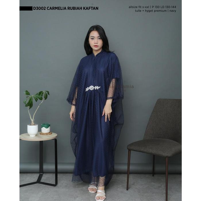 Hemat D3002 Carmelia Rubiah Kaftan Free Turban - Macadamia House Muslim Ramadhan Lebaran Raya Busui 
