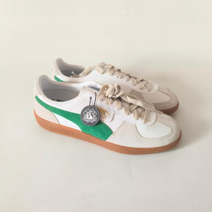Puma Palermo White Leather Green Gum (Original 100%)