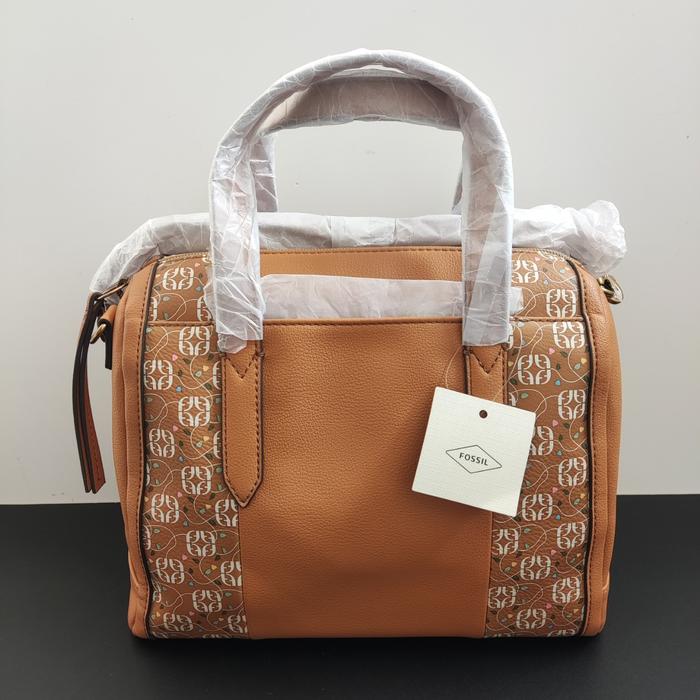 tasFossil sydney satchel floral tan