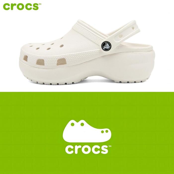 Crocs Crush Wanita Sandal Putih Crocs Unisex Classic Clog Crocs Platform White【Original】