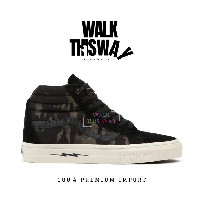 sepatu pria sneakers vans old skool sk8 hi / sepatu vans / sneakers old skool / multicam black army