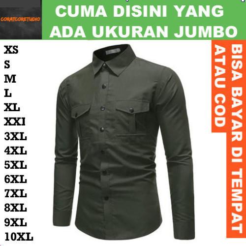5XL 4XL 3XL XXL XL L M S XS 9XL 8XL 7XL 6XL T Shirt Hem Cowok Kemeja Pria Jumbo Big Size Lengan Panj