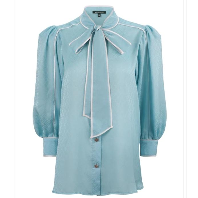 BUTTONSCARVES Monogram Satin Binding Detail Shirt/Pants