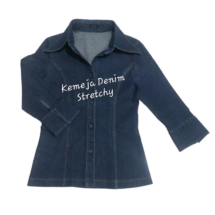 Kemeja Denim Wanita Size S / Kemeja Denim / Kemeja Thrift / Denim