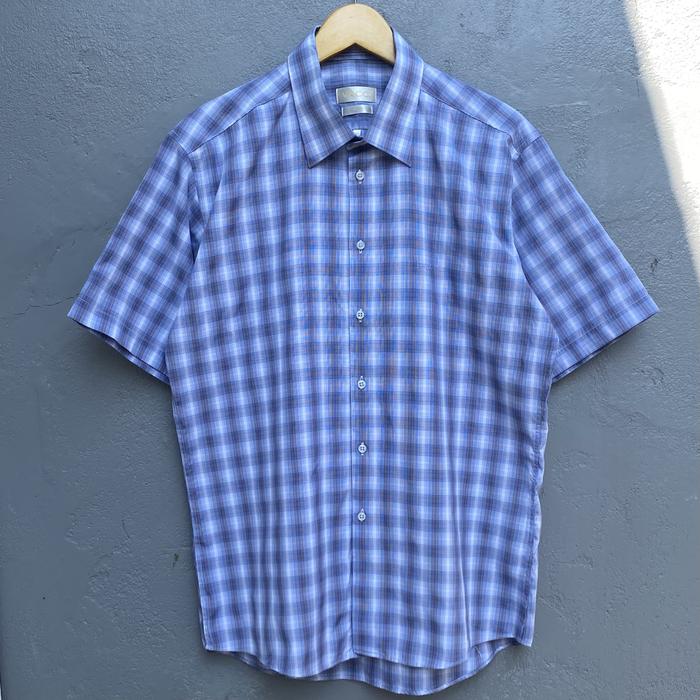 Kemeja lengan pendek kotak model vintage veterano vacci bukan uniqlo