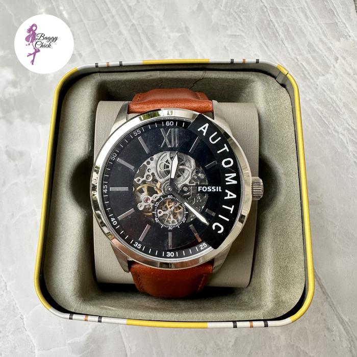 FOSSIL BQ2270 Flynn Automatic Brown Leather Watch