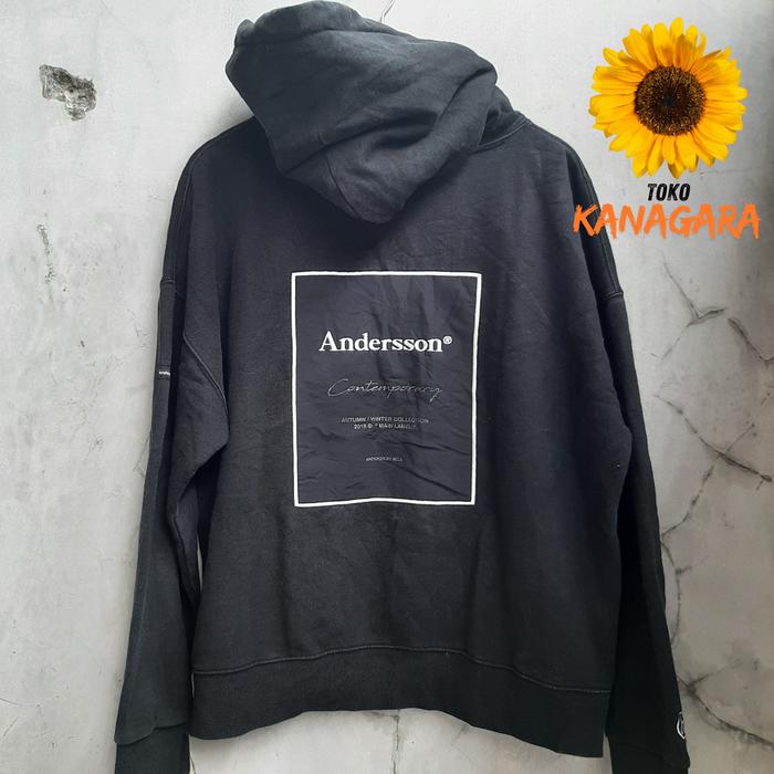 Toko Kanagara - Hoodie Andersson Bell Contemporary Box Logo (Black Acid Wash) Original