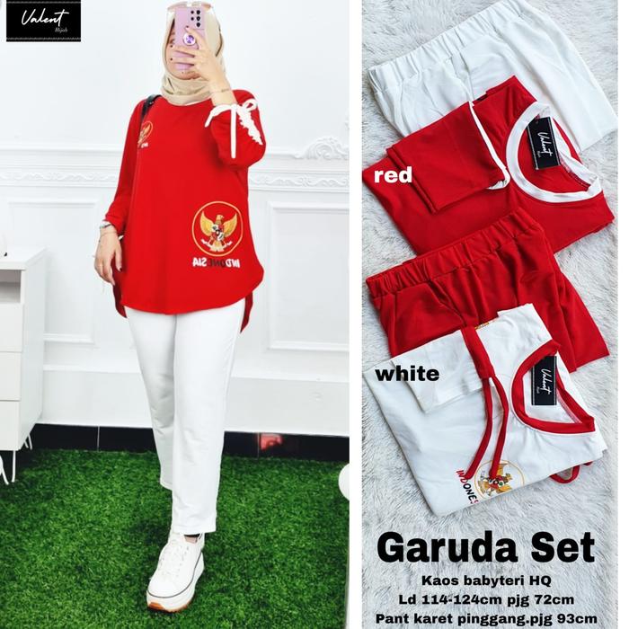 Garuda merah putih set celana wanita bhn babytery ld 114-124 lp 110