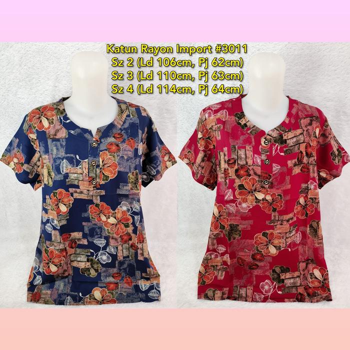 BLOUSE KATUN RAYON WANITA/BAJU ATASAN IBU-IBU #300