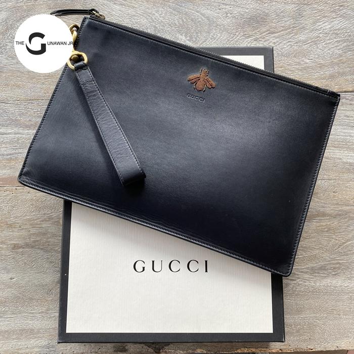 Gucci Animalier Leather Clutch A4 Original | Leather Clutch Men Gucci Animalier Bee