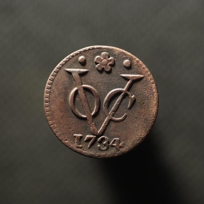 (Overdate) Uang Koin VOC 1 Duit Holland Tahun 1734/172X