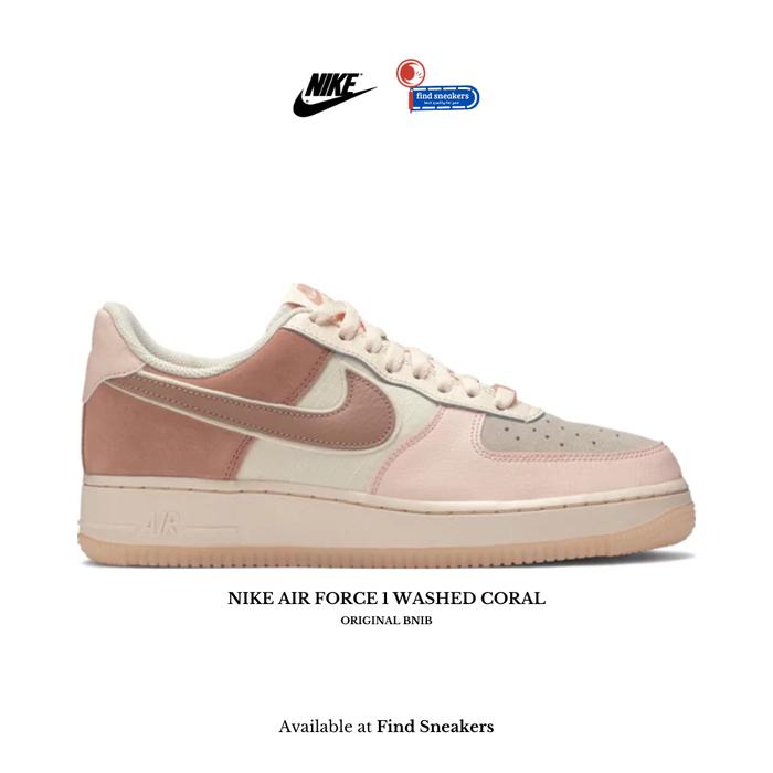 Sepatu Sneakers Wanita NIKE AIR FORCE 1 WASHED CORAL BRAND NEW IN BOX