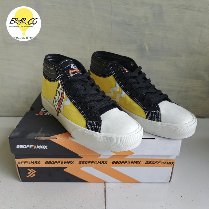 Geoff Max - Maverick Mid Yellow Black | Shoes Vulcanized | Sneakers | Sepatu, Size 42
